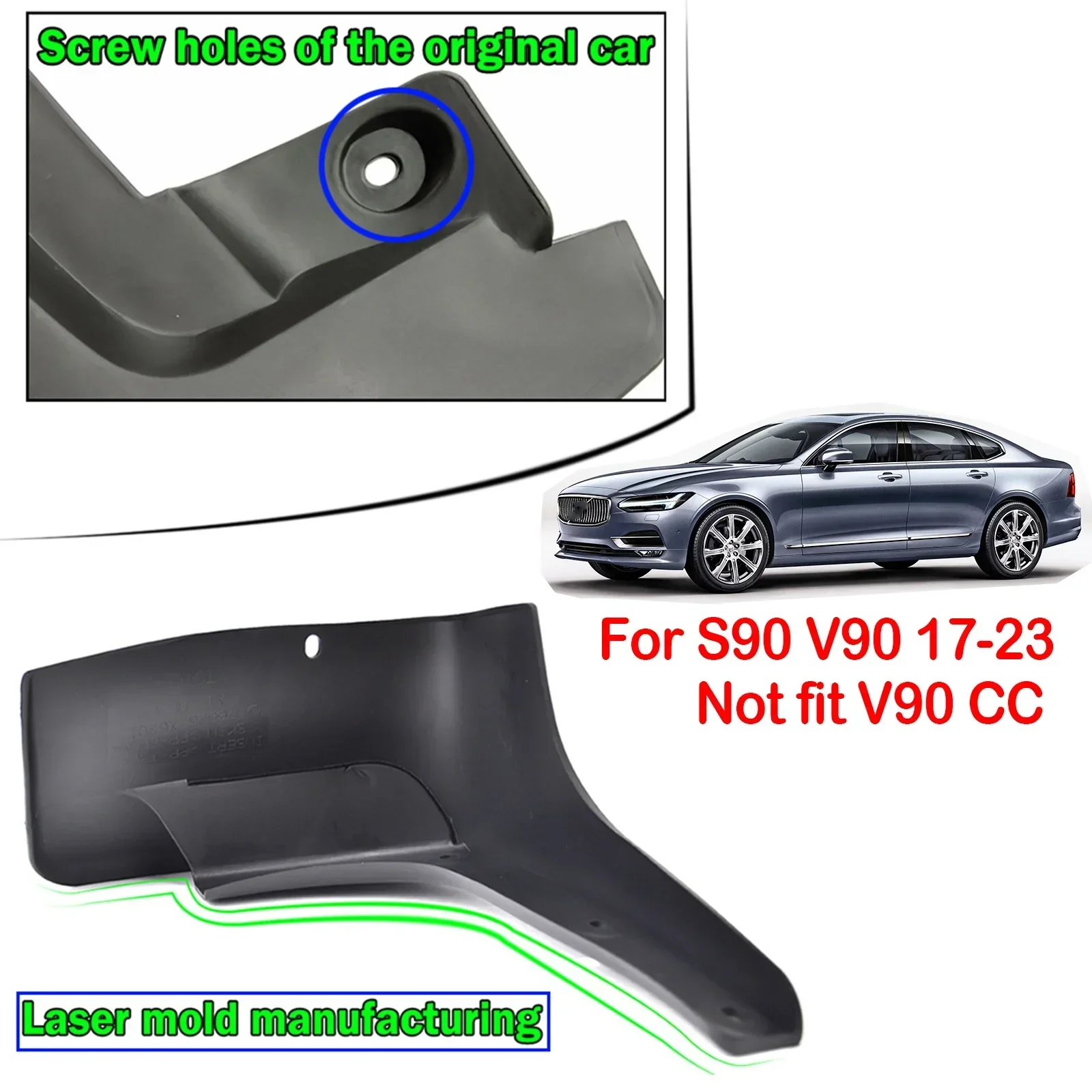 Juego de guardabarros de coche para VOLVO V90 S90 2016 - 2023, guardabarros delanteros y traseros moldeados 2017 2018 2019 2020 2022 2021