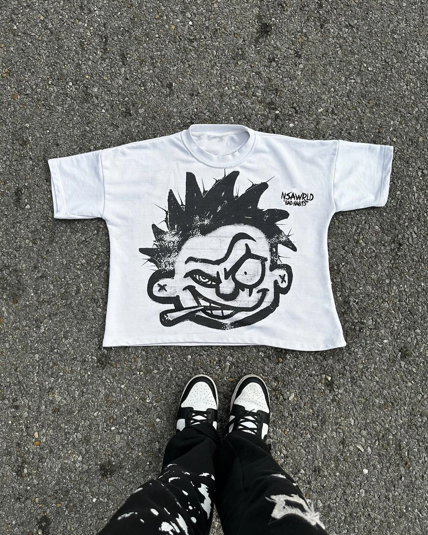 

Y2K T-shirt Streetwear Harajuku Aesthetics Graphic Print Casual Short Sleeve T-shirt Retro Hip Hop Loose Top Punk Goth Tee