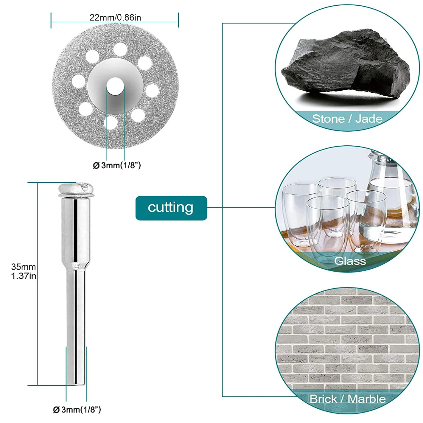 32pcs Cutting Discs Rotary Tool Set Perfect for DIY Crafts/Cutting Wood/Metal/Plastic/Glass & Stone! For Your Dremel Rotary Tool