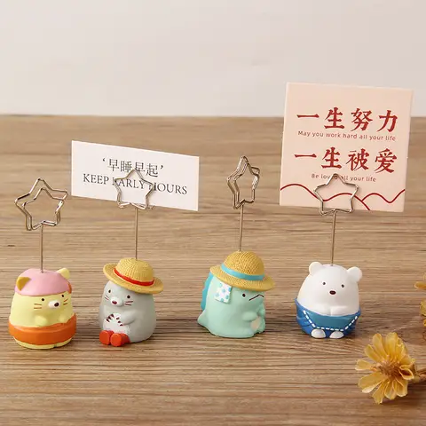 Cute and Creative Animal Resin Message Holder, Office Desk Decoration, Cute Ornaments, Message Holder, Photo Holder