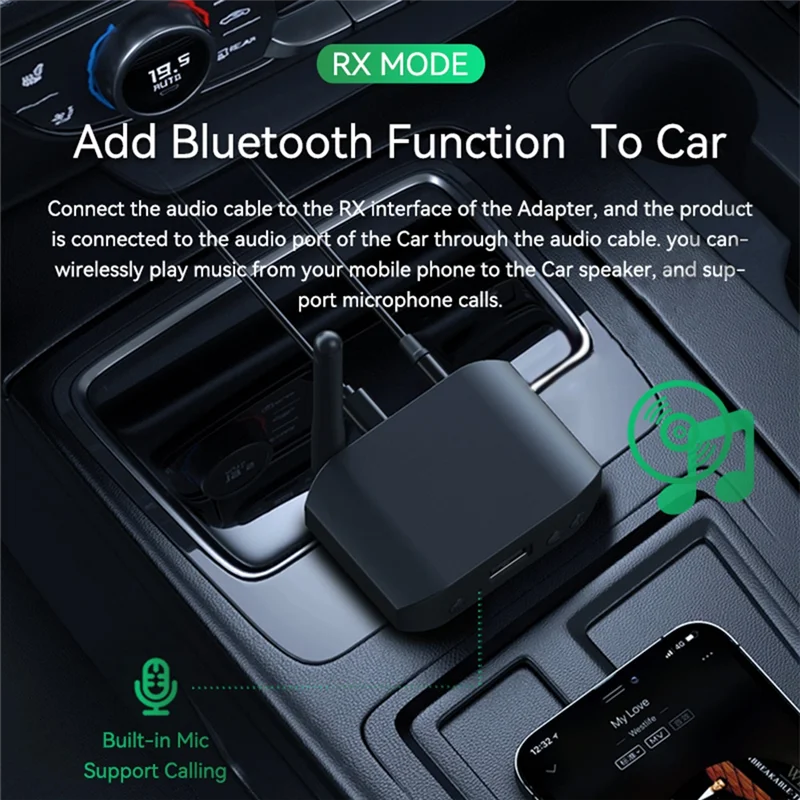 BTLIFE-Bluetooth 5.3 Adaptor Audio 2-In-1 Penerima Pemancar Memutar Musik Stereo Nirkabel AUX 3.5Mm