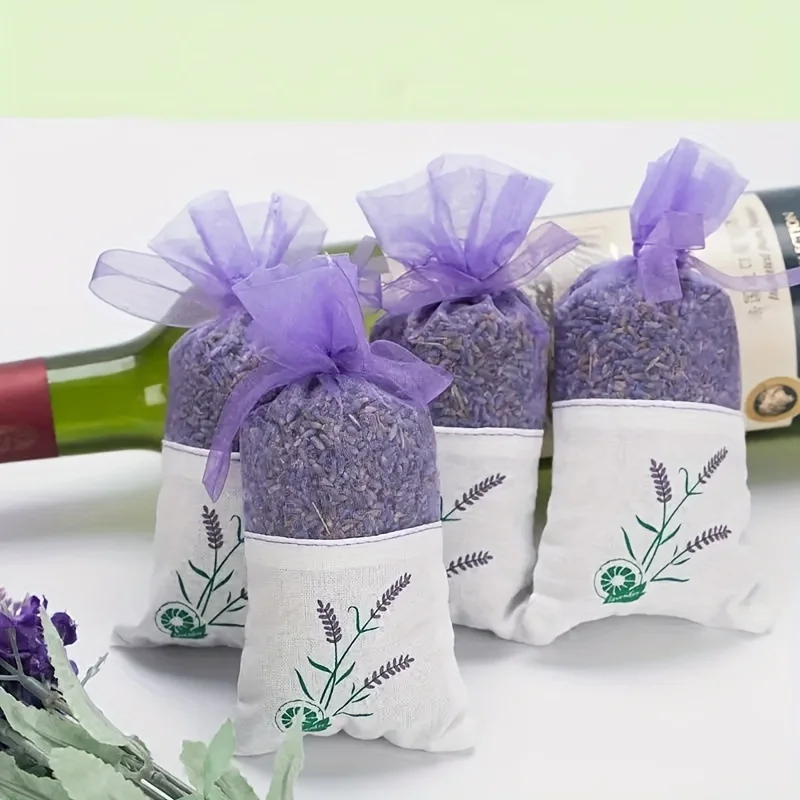 10pcs Lavender Sachet Fragrance Bag Aromatherapy Empty Dried Bouquet Bag Transparent Mesh Cotton Linen Sachet Bag