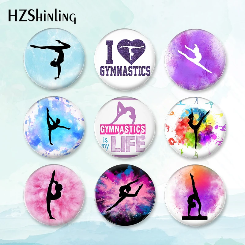 2023 New Love ginnastica distintivo spilla ginnastica ritmica bottone Pin zaino decorazione spille gioielli rotondi regalo donna