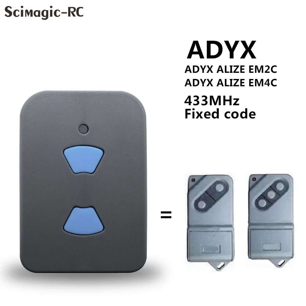 

Garage Door Clone Remote Control 433MHz Compatible with ADYX ALIZE EM2C / EM4C 433MHz Fixed Code Transmitter