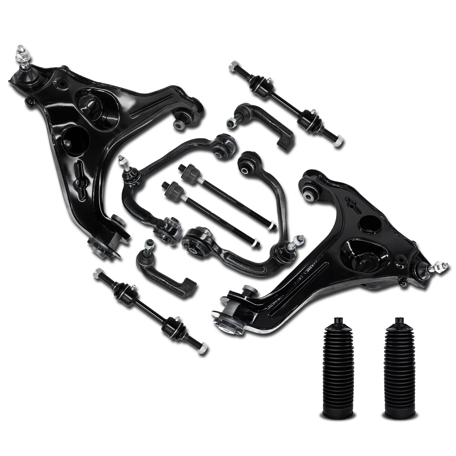 

TOPICKSAP12pcs Front Control Arms with Ball Joints Tie Rods & Sway Bar Links for Ford F-150 2009-2013 4WD