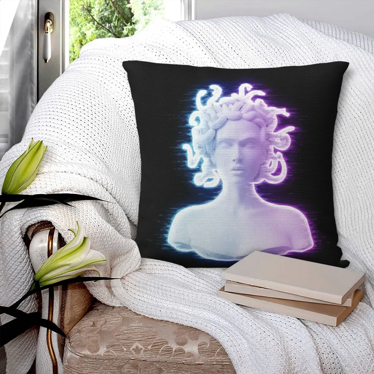 Medusa Hologram Pillowcase Printed Cushion Cover Sofa Waist Pillow Pillow Cover