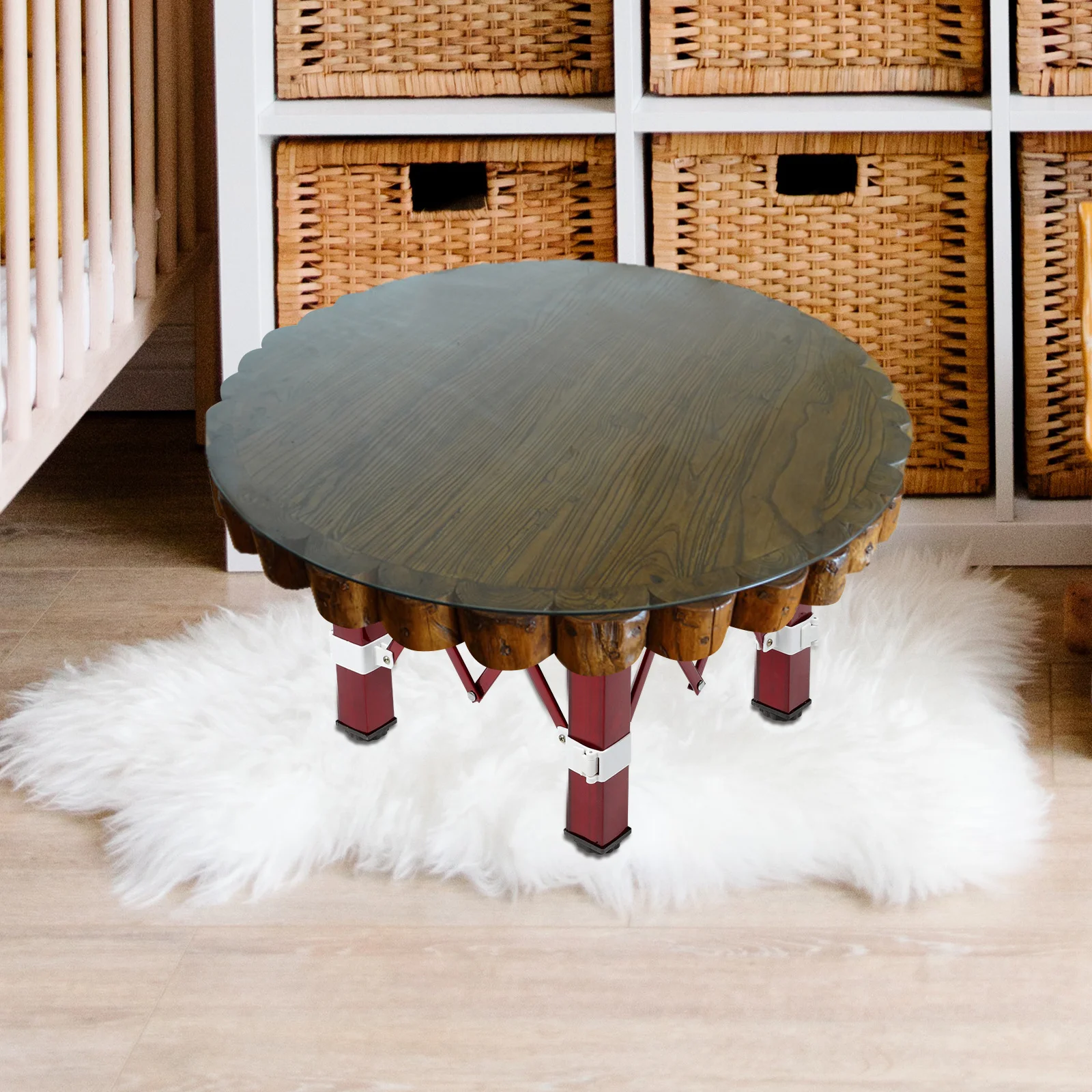 

Foldable Table Leg Heavy Duty Metal Adjustable Height Riser For Desk Camping Outdoor Portable Bracket Support