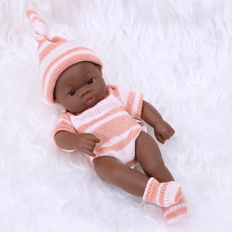 20cm Simulatlon Dolls Black Baby Dolls African Baby Doll Cute Baby Doll Toys Touch High Quality Doll Children Toys Birthday Gift