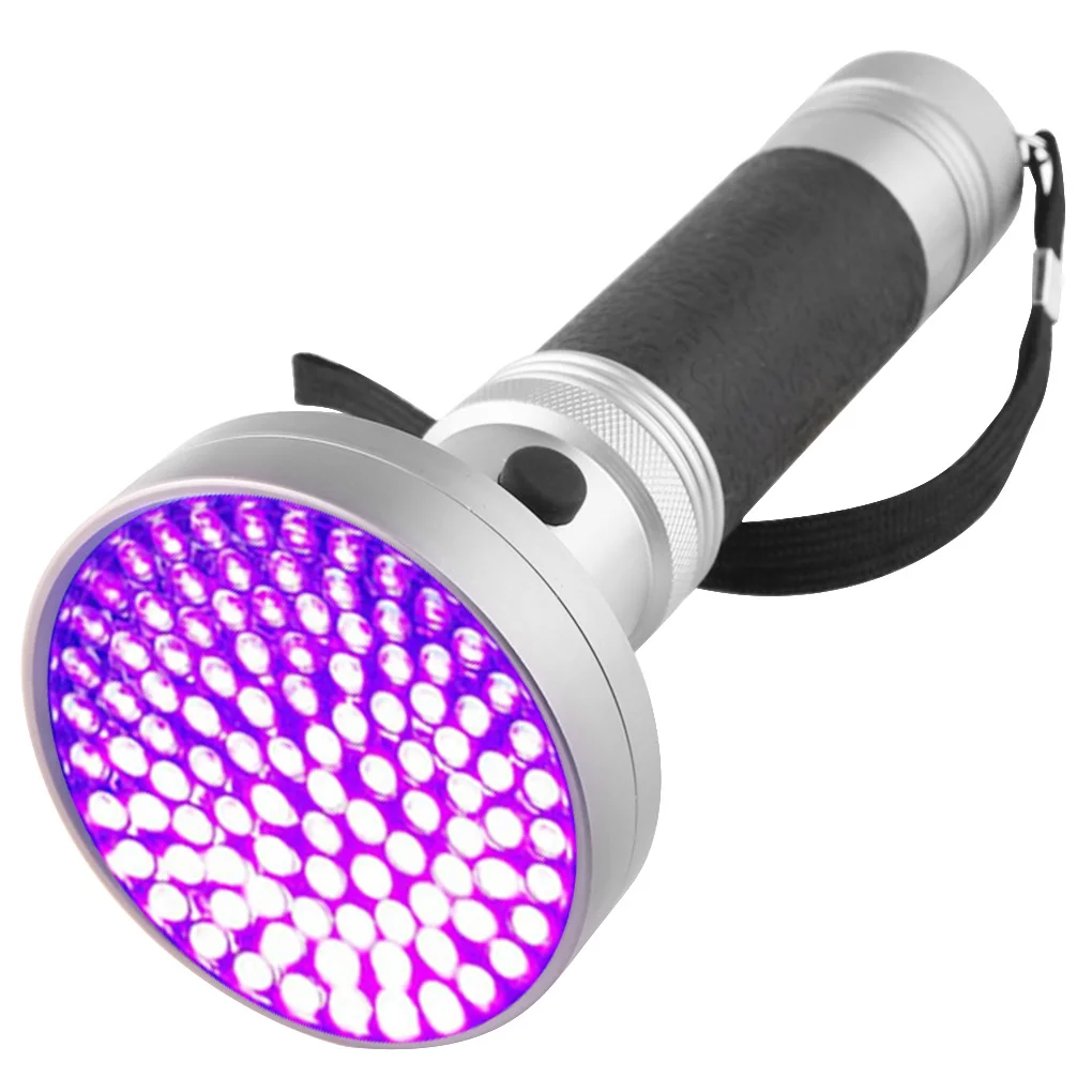 

100LED UV Light Aluminum Flashlight Portable UV Lamp Torch Outdoor Inspection Purple Light