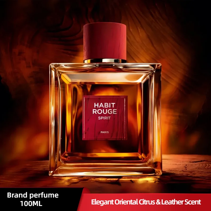 メンズ用ラグジュアリーハビットルージュ、時代を超越したエレガントな香り、クラシックなレザーの香り、紳士のための長持ちする柑橘系ウッディコロン