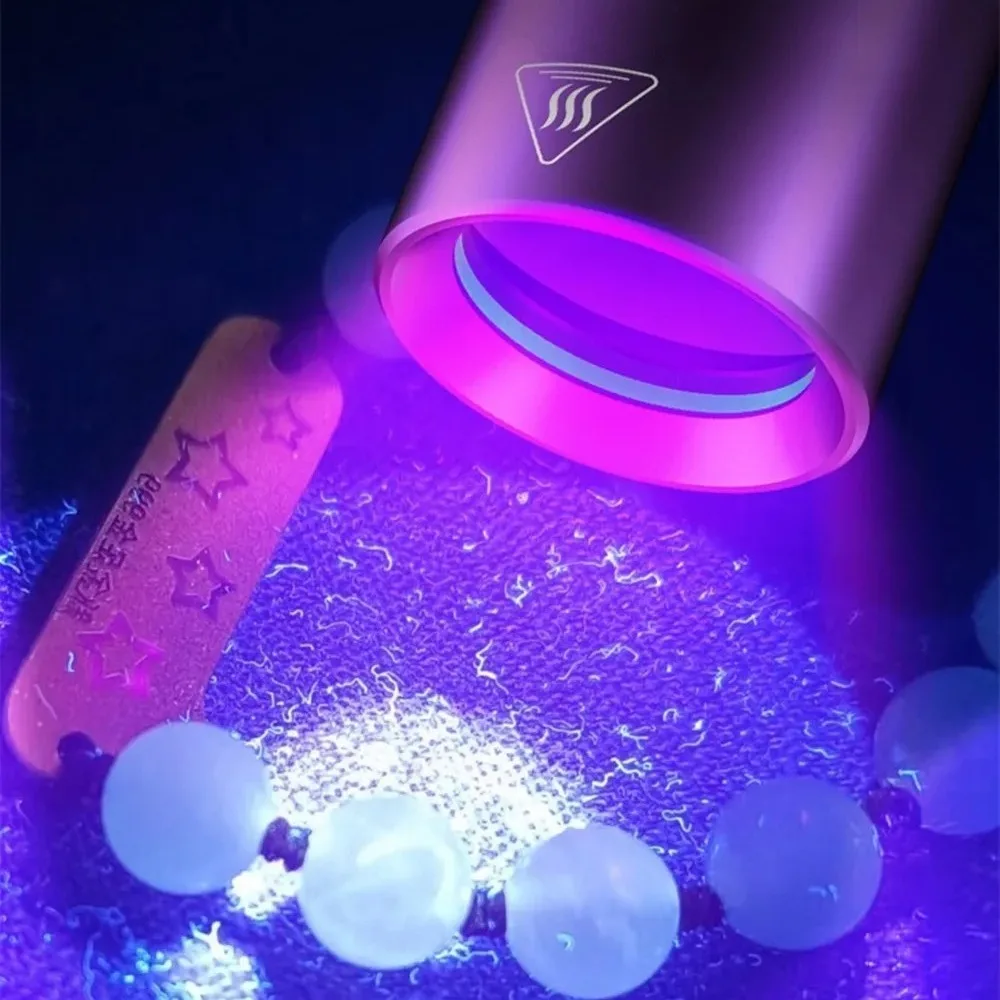 365nm High Power UV Flashlight Black Mirror Purple Lamp Detection Torch Rechargeable Pet Urine Resin Curing Detection view 3