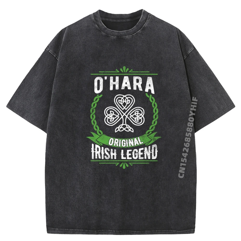 

O Hara Irish Name Legend Shamrock St Patricks Day Luxury Designer Men Clothes Outdoor Washed Shirt Mens Gift