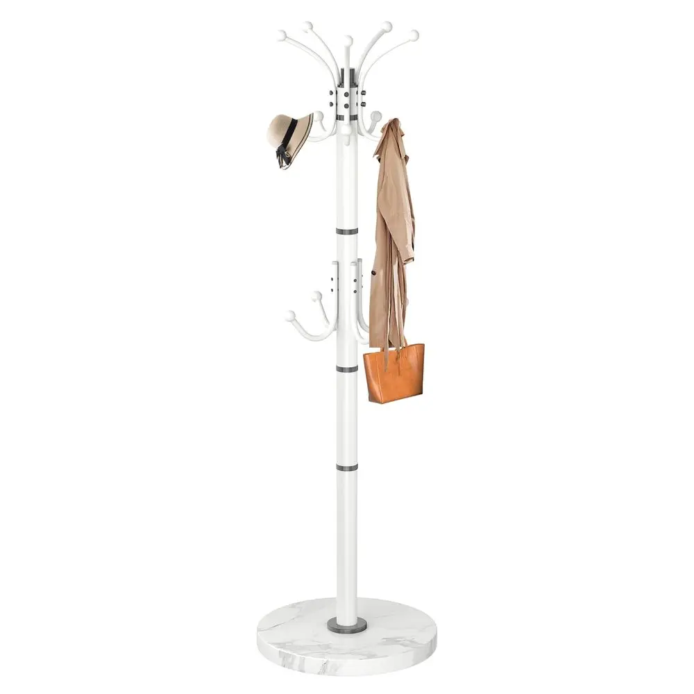 Perchero de metal con base de mármol natural, perchero moderno sin empotrar, perchero giratorio de 360° con 14 ganchos, soporte d