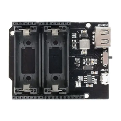 ESP8266 ESP32 Power Supply Rechargeable Dual 16340 Lithium Battery Charger Shield Module Output 3.3V 5V for Arduino R3