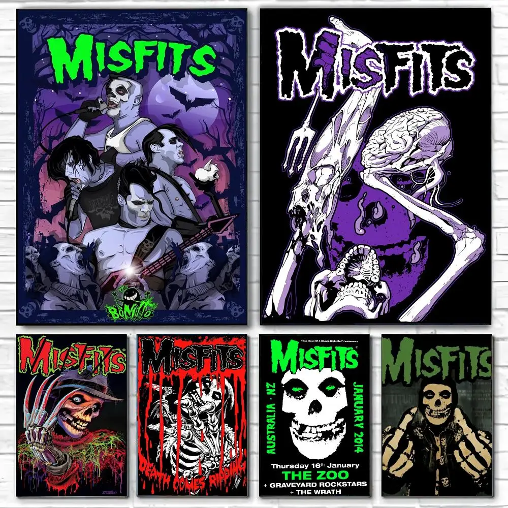 Band M-Misfits Poster Wall Art Print Removable Water-Resistant Home Decor For Bedroom Apartment Gift