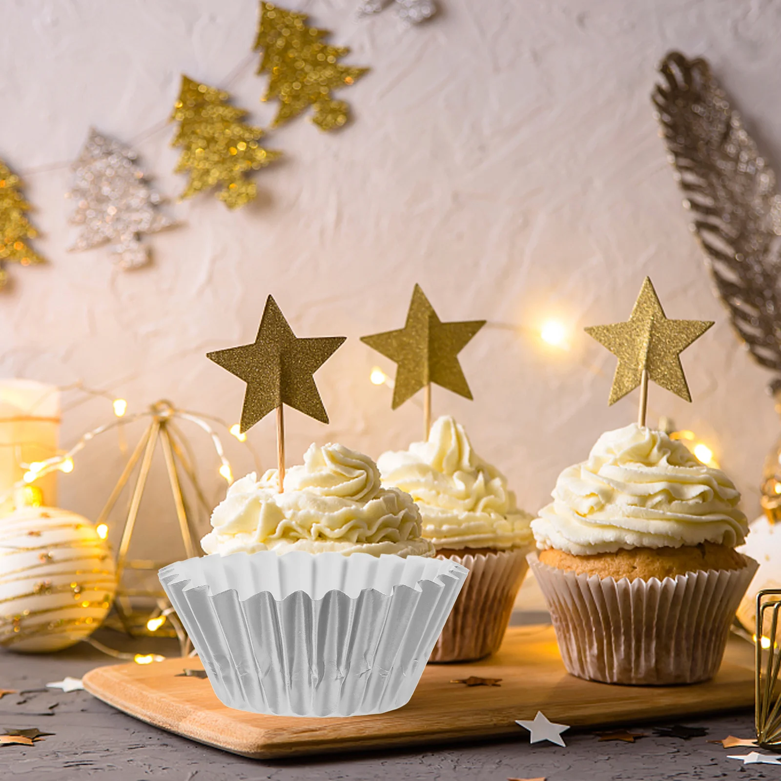 

500Pcs Cupcake Paper Liners Thickened Aluminum Foil Mini Baking Cups for Wedding Party Halloween Muffin Cake Liners