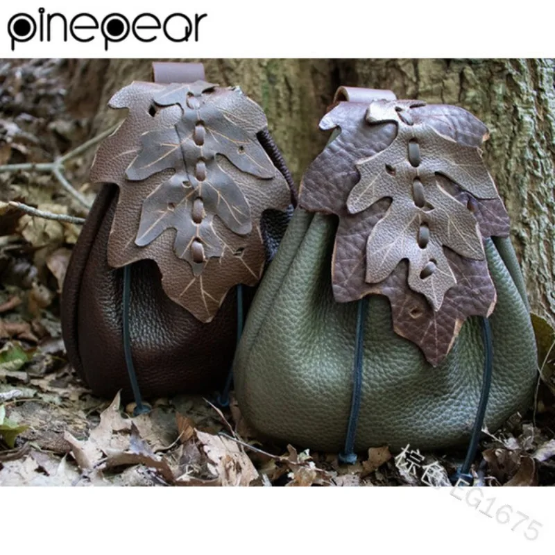 PinePear Steampunk Medieval Bonito Fanny Packs Retro PU Couro Coin Purse Hangable Cinto Cintura Bolsa Cordão Hip Belt Bag Cosplay