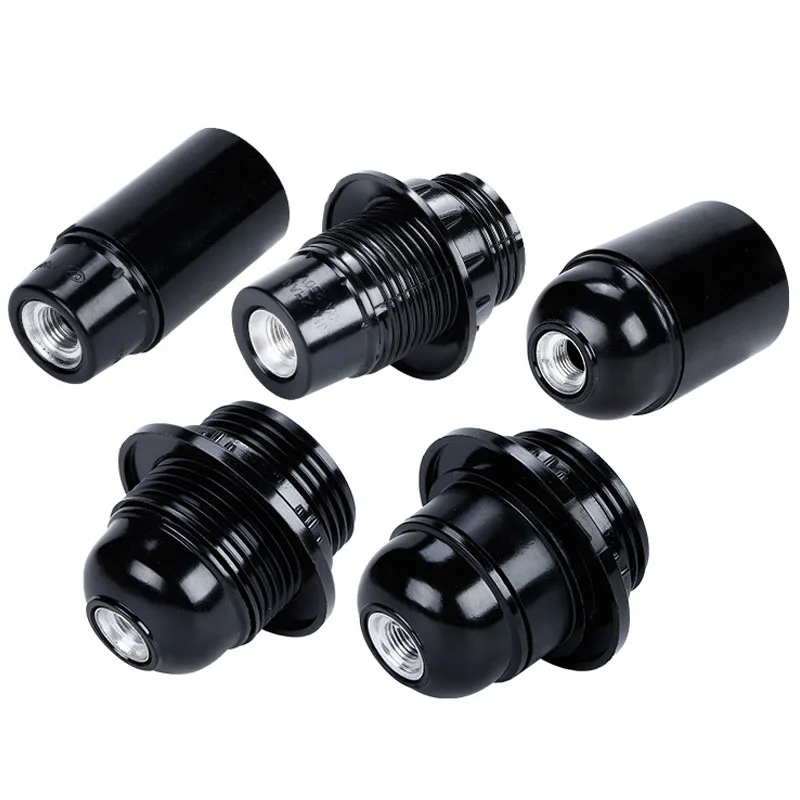 1PCS E27 Self-locking Bakelite Lamp Holder E26 Aluminum Cap Screw LED Light Head Socket Floor Desktop Light Bulb Base 4A 250V