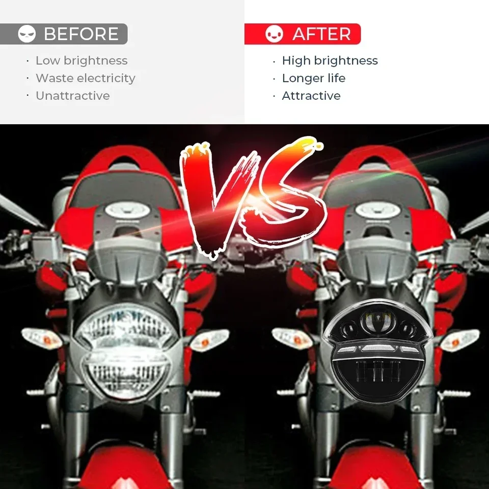 LED ヘッドライト Ducati モンスター 695 696 795 796 1100 1100S