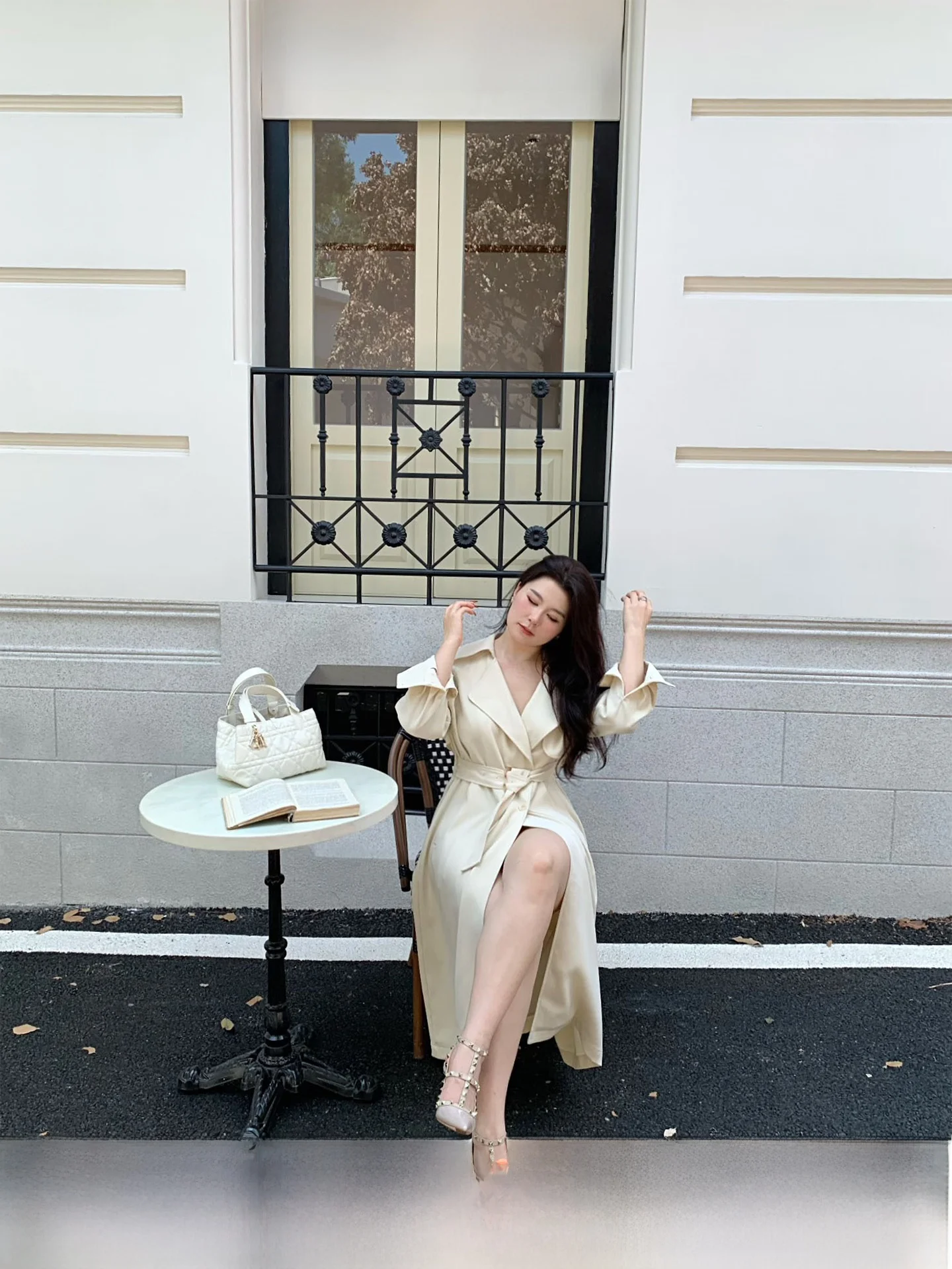 

Autumn New Arrival Long Sle plus Size Light Luxury Apricot Briti Sle Slimming Coat Korean Version Commute Windbreaker