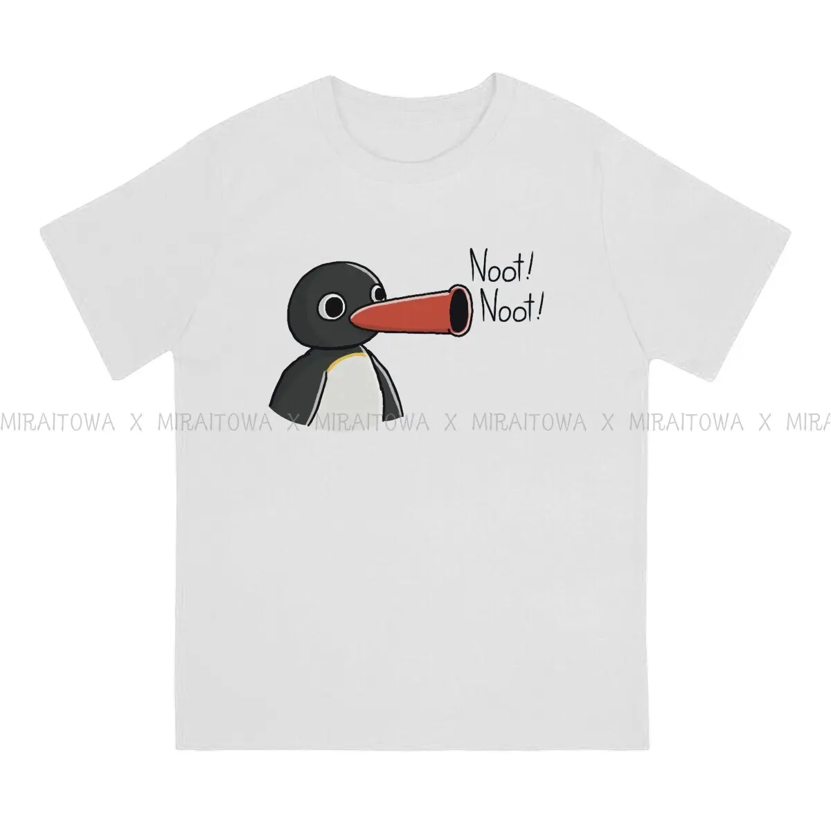 Pingu Penguin Anime Doodle  T Shirt Graphic Men's Tees Summer Cotton Tops Harajuku Crewneck TShirt