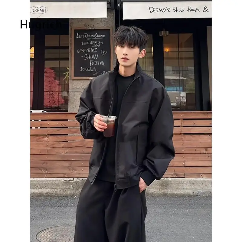Three Proof Workwear Flight Jacket Men Spring Autumn Stand Collar Outdoor Baseball Coat Work Style Windbreaker Trendy Top For D