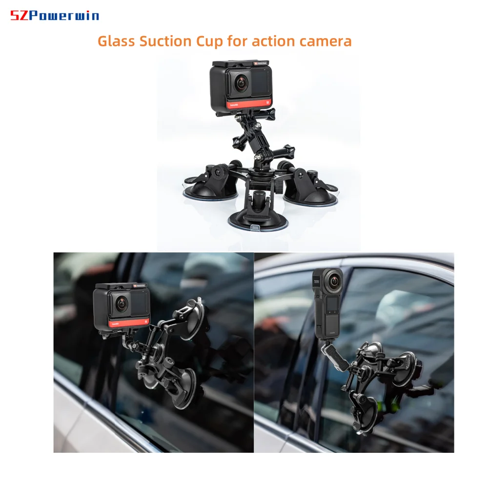 Glass Suction Cup for Insta360 ONE X3 X2 RS/DJI Action 5 Pro 4 3/GoPro Hero 11 10 9 Acessories Car Window Strong Mount Holder