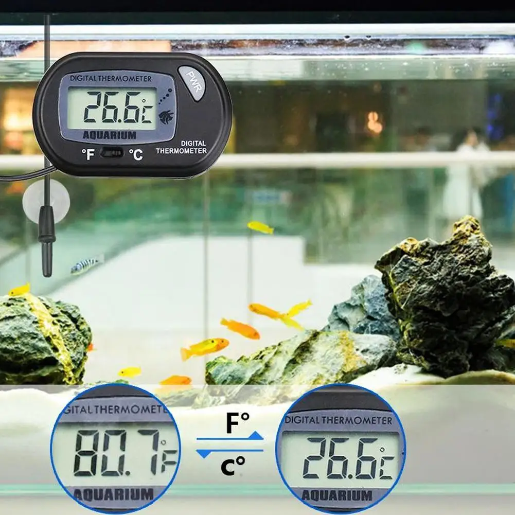 Aquarium-Thermometer, wasserdicht, elektronisches Thermometer, LCD, digitaler Aquarium-Bildschirm, Sensor, Thermometer-Controller mit Sonde – Detail 13