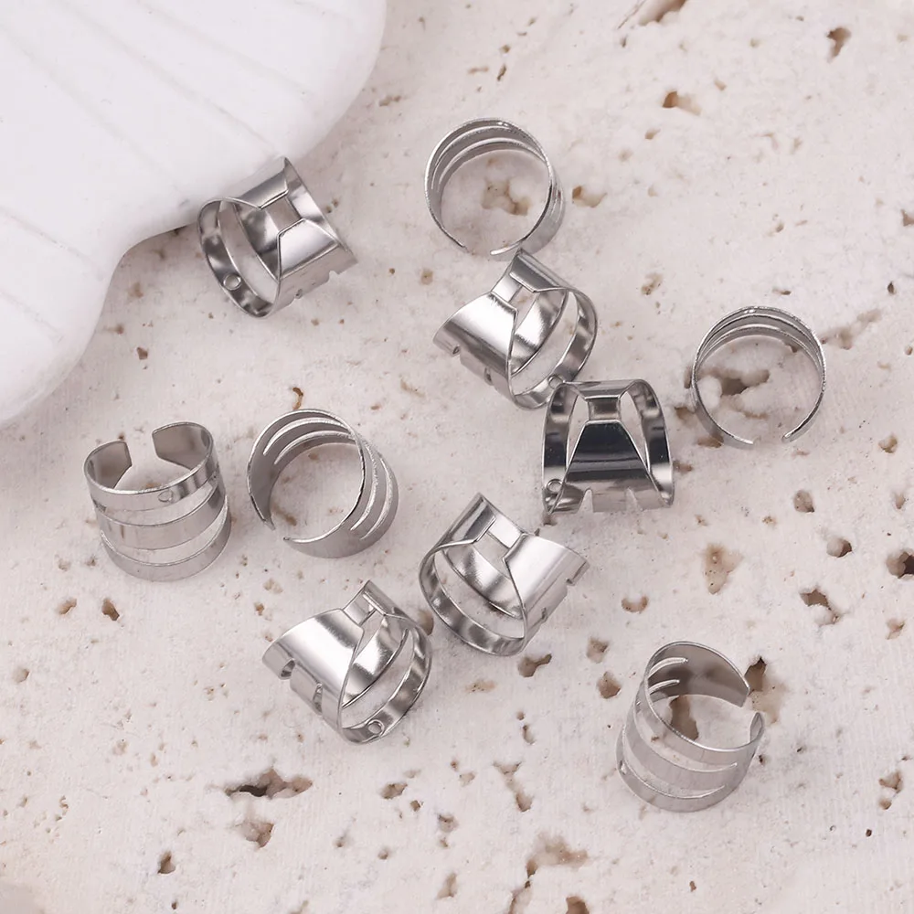 10pcs Stainless Steel Punk Rock Ear Clip Cuff Wrap Earrings No Piercing-Clip on Cartilage Wraps for DIY Jewelry Making Supplies