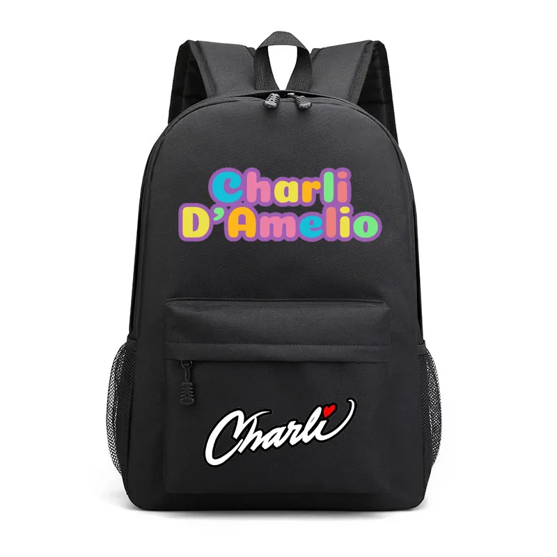 Hip Hop juvenil Charli D'amelio mochilas escolares para estudiantes mochilas para portátiles impresas Oxford impermeables bolsas de viaje divertidas para niños/niñas