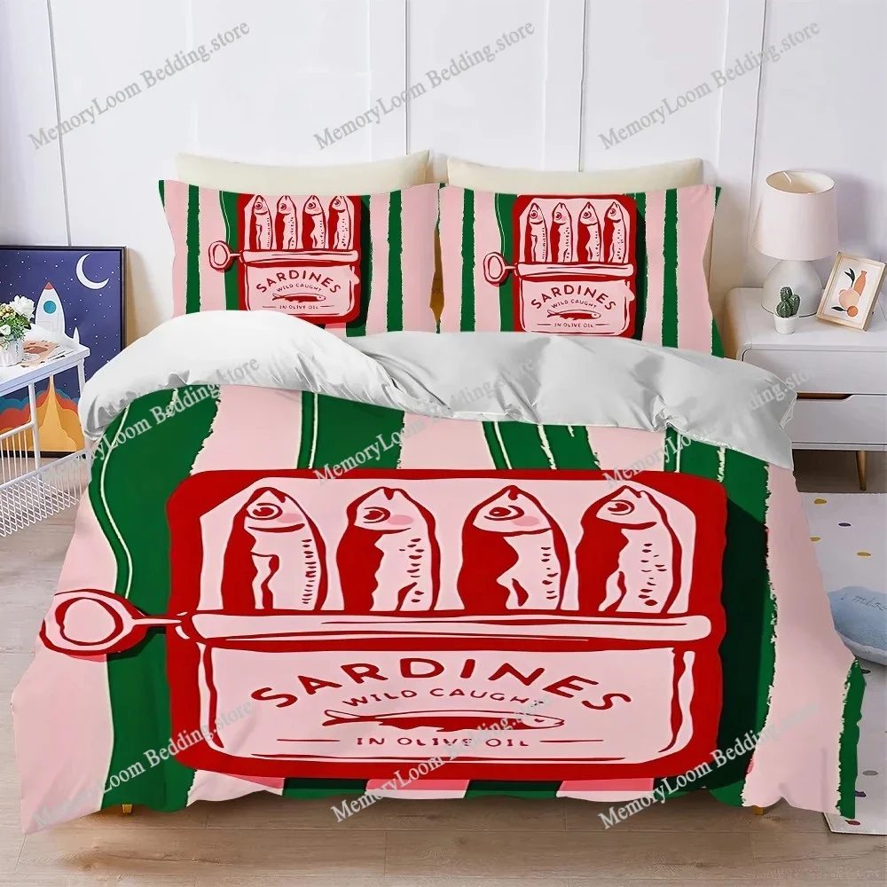 Sardines Fish Art Duvet Cover Set Home Style Bedding Soft Laundry Cotton Bed Four Seasons Student Dormitory Home Textileextile
