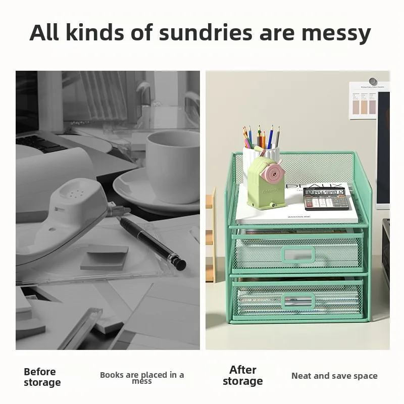 4-Tier File layering rack, desk organizer tray,File paper Letter folder stand Desktoppaper sorter Mail organization rack