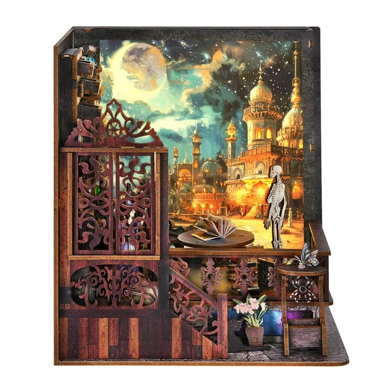 Esplorazione magica Pittura leggera Cabina fai da te Libro in piedi Blocchi artistici Giocattolo Assemblaggio fatto a mano Puzzle Modello di piccola casa