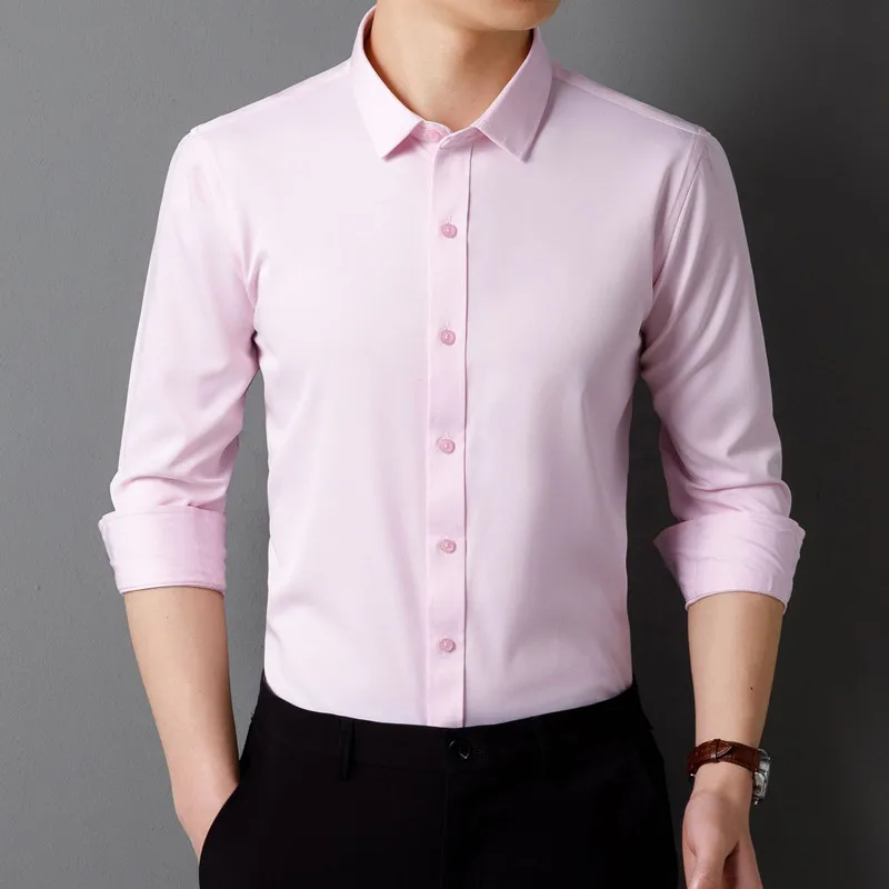 

M106 Shirt Classic Solid Color Soft Comfortable Fit Business Formal Social Without Pockets Red Black white