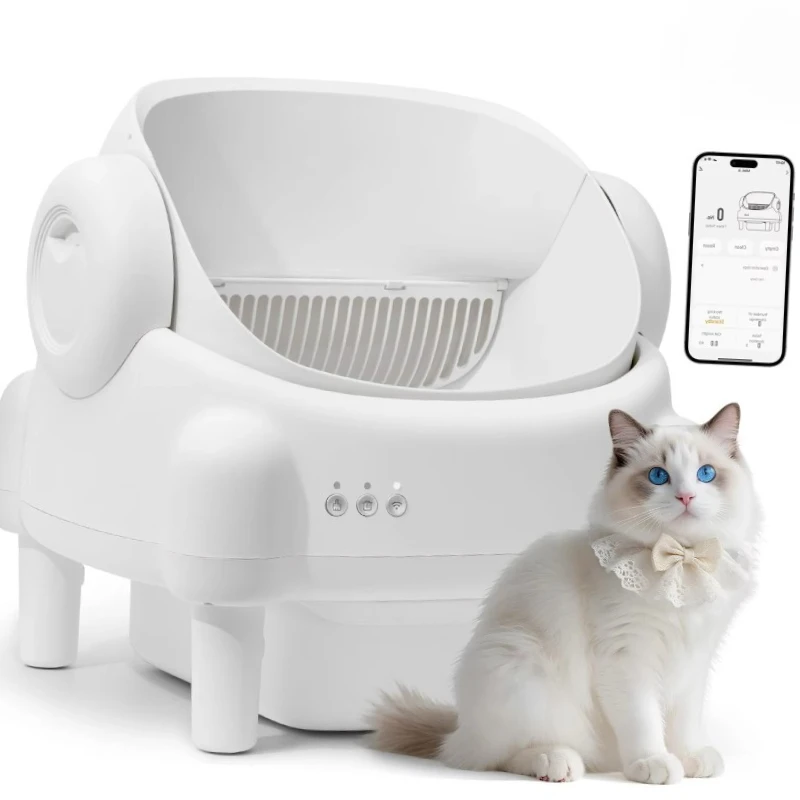 

Self Cleaning Litter Box Open Top Design Automatic Cat Litter Box with App Control Safety Protection for Christmas Gifts