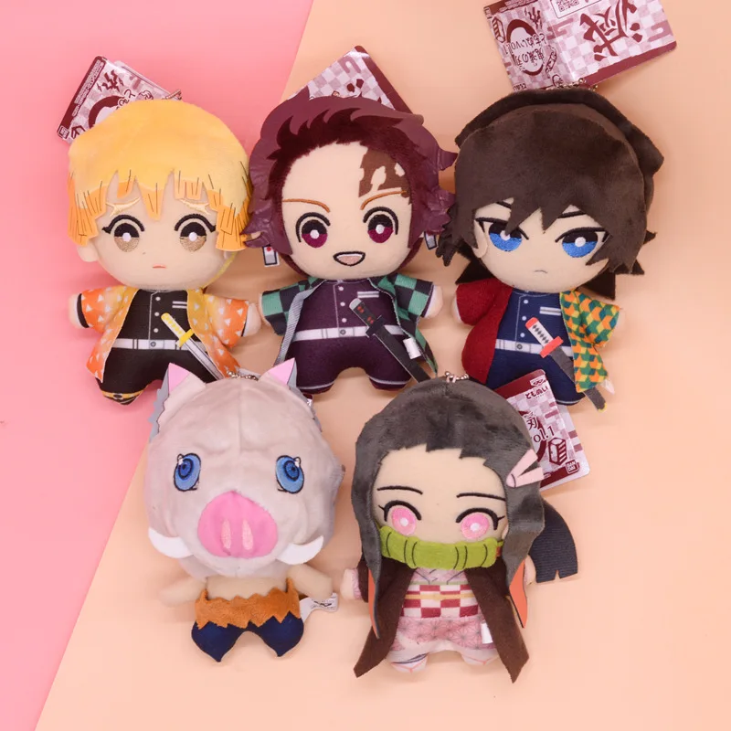 New 15cm Anime Demon Slayer Agatsuma Zenitsu Kamado Nezuko Kamado Tanjirou Tomioka Giyuu Cartoon Plush Toys Doll Gift