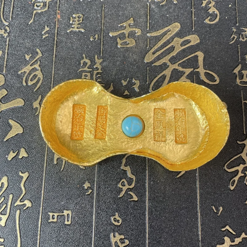 Craft item: Gold ingot, gold bar, made of brass, J6 Five Emperors waist ornament