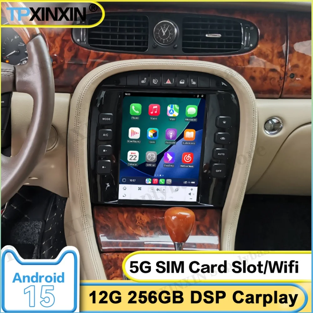 

10,4-дюймовый мультимедийный Android 15-дисплей для Jaguar XJ 2004-2008: GPS-навигация, видео, стерео, смарт-экран HD, CarPlay, головное устройство