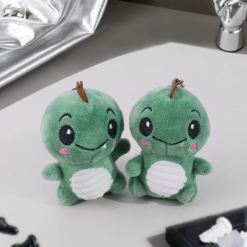 Cute Blush Dinosaur Plush Keychain Cartoon Animal Stuffed Doll Keyring Lovely Backpack Pendant Decoration Best Friend Gifts