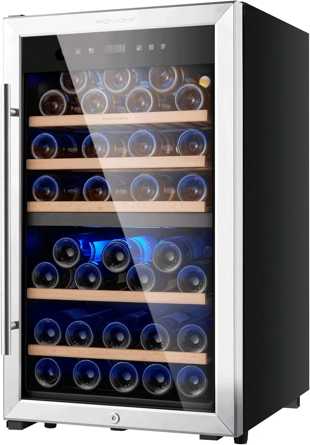 Wine Refrigerators,52-bottle Wine Fridge Cooler Freestanding Wine Refrigerator,(Bordeaux 750ml) Dual Zone Compressor Wine