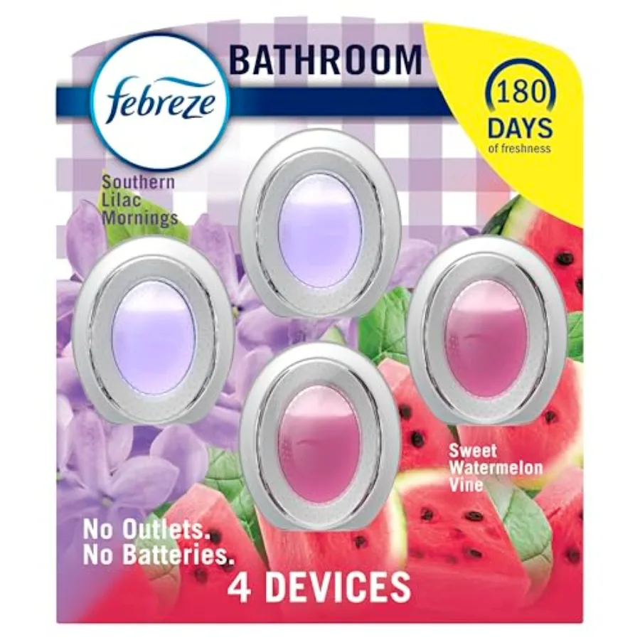 Ambientador para Baño Febreze, Elimina Olores, Alternativa a los Ambientadores de Enchufe, Ambientadores para Espacios Pequeños en el Hogar, Baño, Cocina