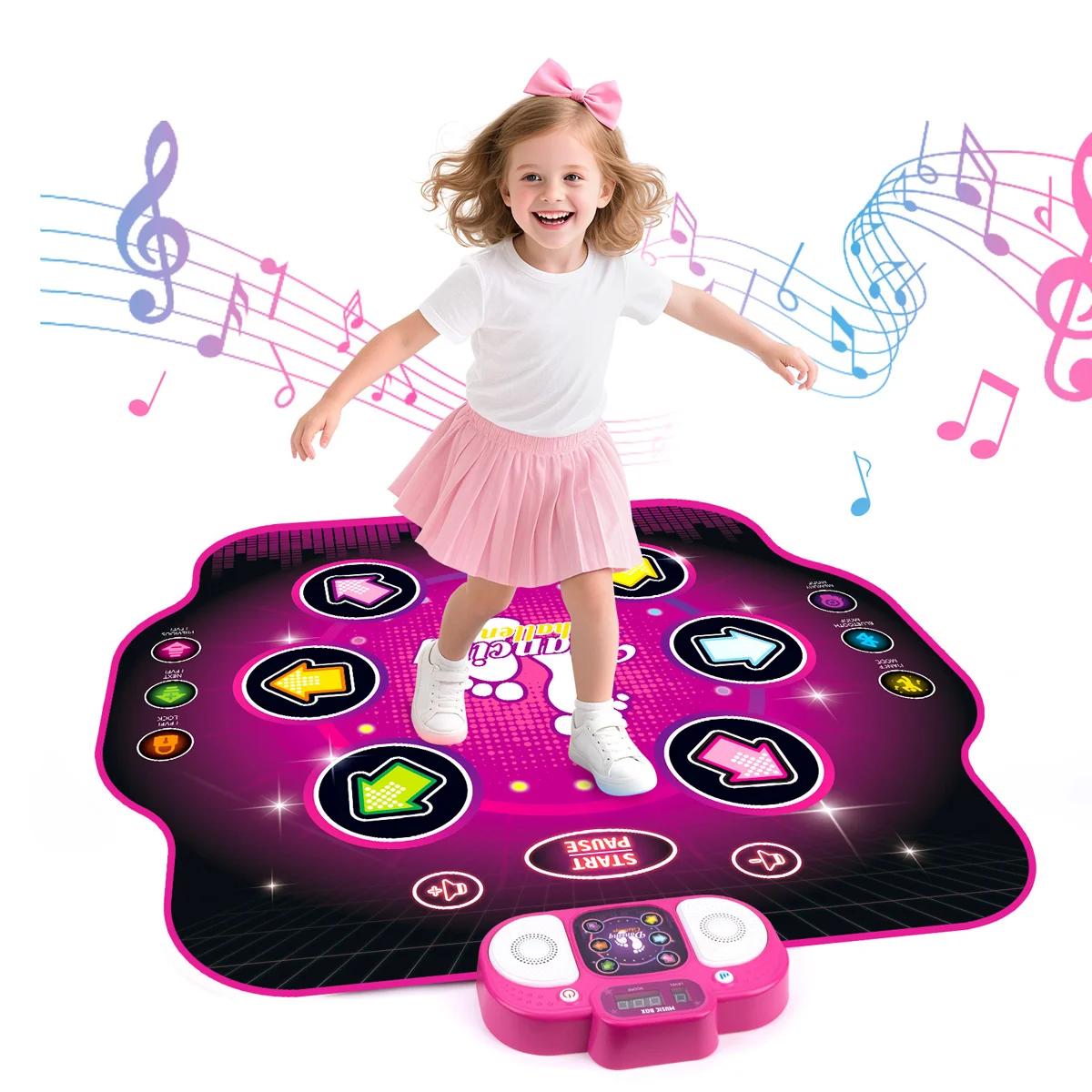 Dance Mat Toys for Girls Boys Kids, Bluetooth Dance Play Mat, Adjustable Volume, Music & LED Lights,Girl Boy Birthday Gift Ideas