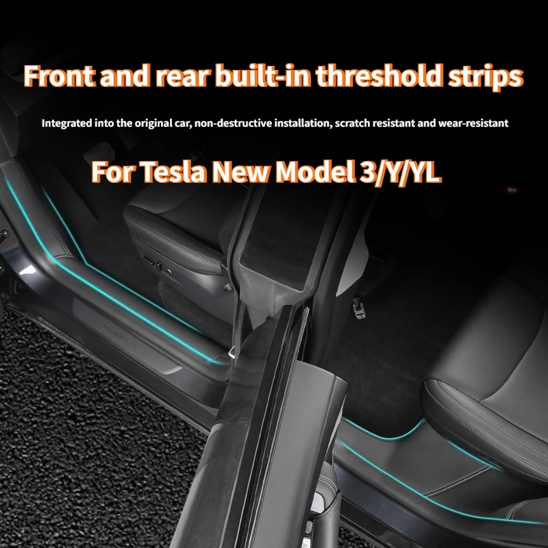 Für Tesla Model 3 Highland Model Y/YL Juniper PU Vorderer und Hinterer Türschwellenschutz Sitz-Antikick-Pad Eckenschutz Zubehör
