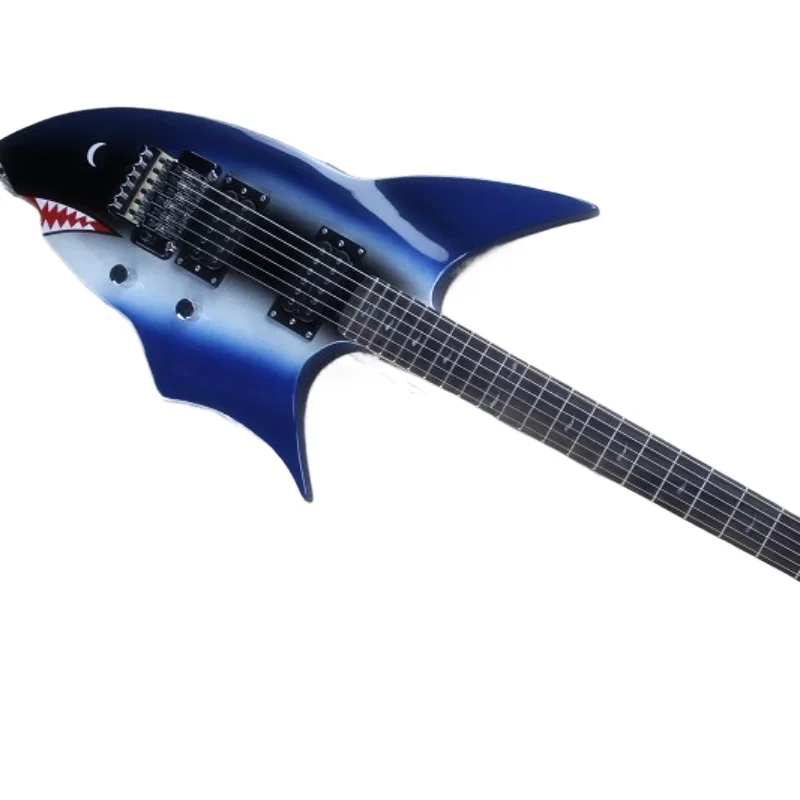 Shark Double Shake 24 Pin Blue Electric Guitar Personalized Shark Customized Shark Travel