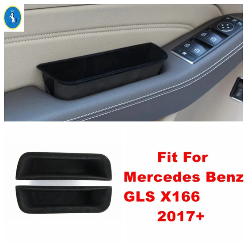 

Plastic Auto Door Handle Armrest Container Holder Tray Storage Box Organizer Accessories For Mercedes Benz GLS X166 2017 2018