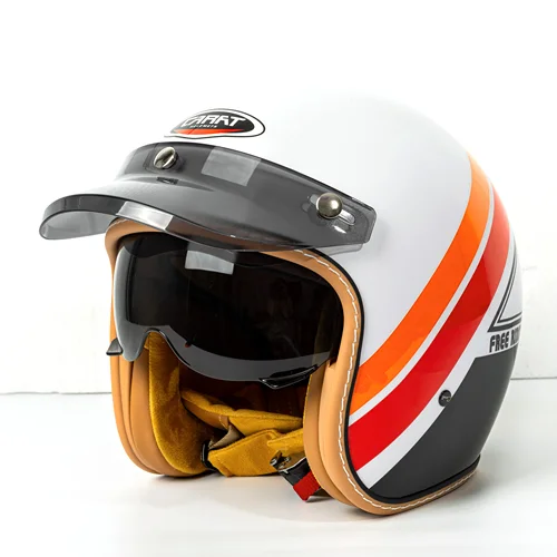 Imagen 1 del producto Certificación compulsoria de ChinaCasco de media motocicleta de cara abierta retro 3/4 Casco de jet vintage ligero para adultos para hombres y mujeres