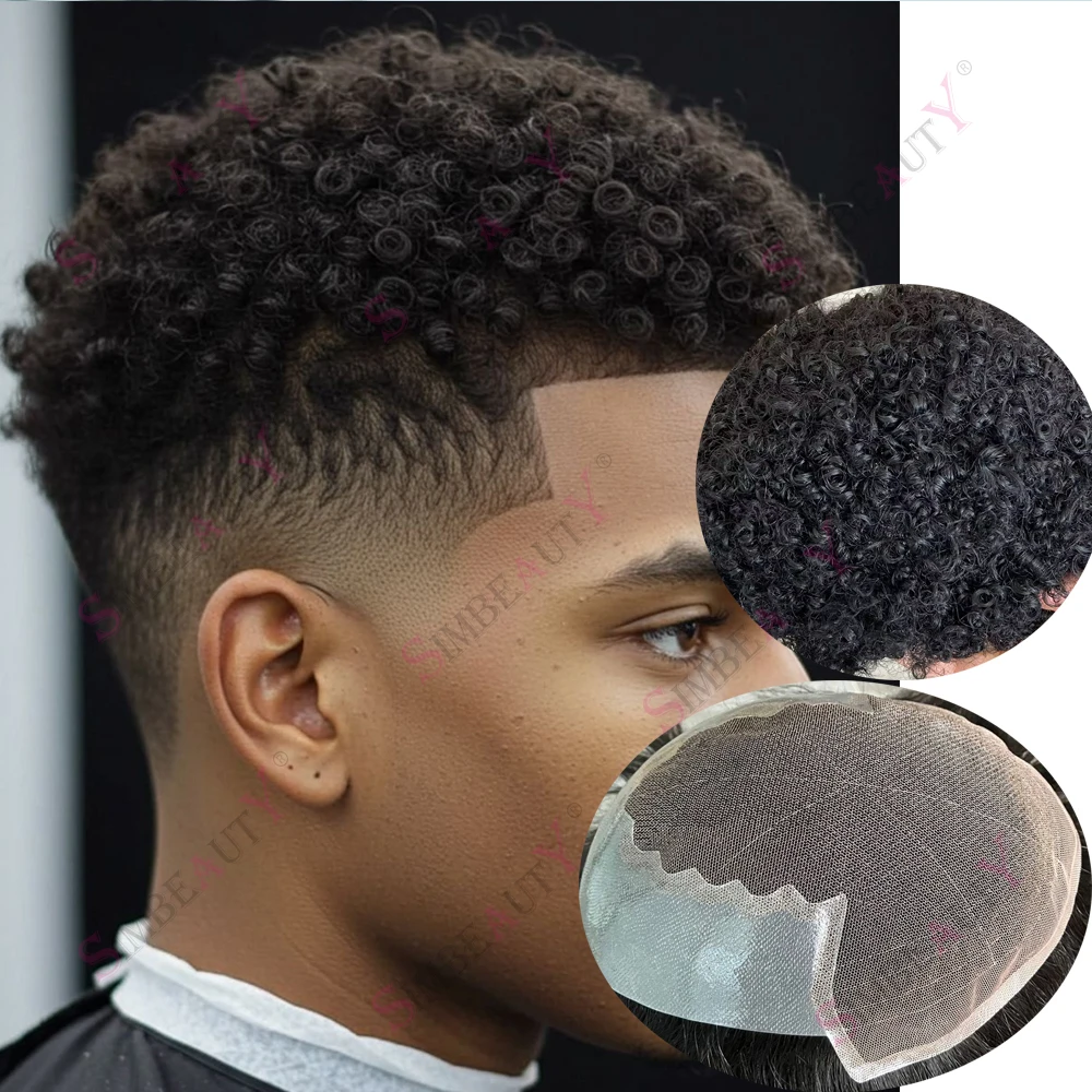 

Дешевый Q6 кружевной парик 8 мм/10 мм афро человеческие волосы вьющиеся мужские парики кружевной передний парик из искусственной кожи мужская система замены волос блок парик из натуральных волос