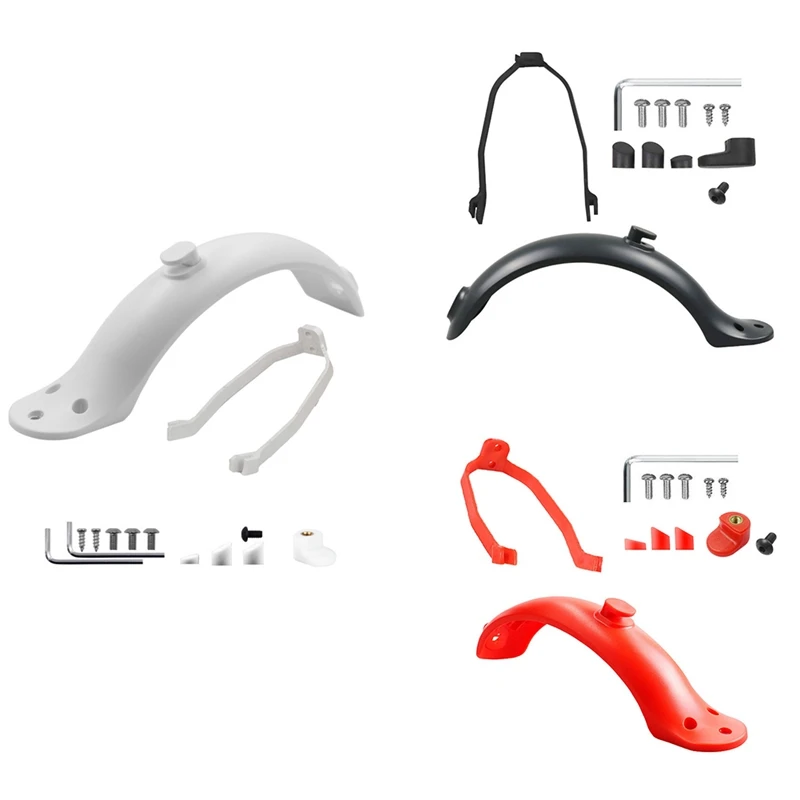 Ensemble de garde-boue arrière Compatible pour Scooter électrique Xiaomi M365/Pro, Support de garde-boue, Kits de remplacement, accessoires de réparation blanc