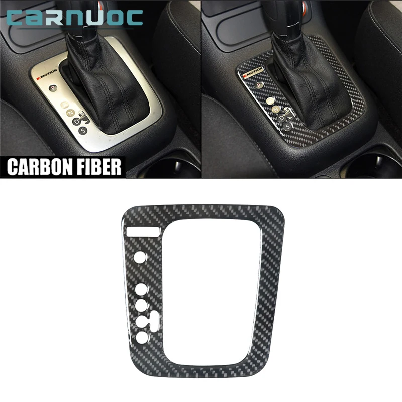 

Car Interior Decorative Accessories For Volkswagen Tiguan 2013 2014 2015 2016 2017 Carbon Fiber Transmission Panel Stickers