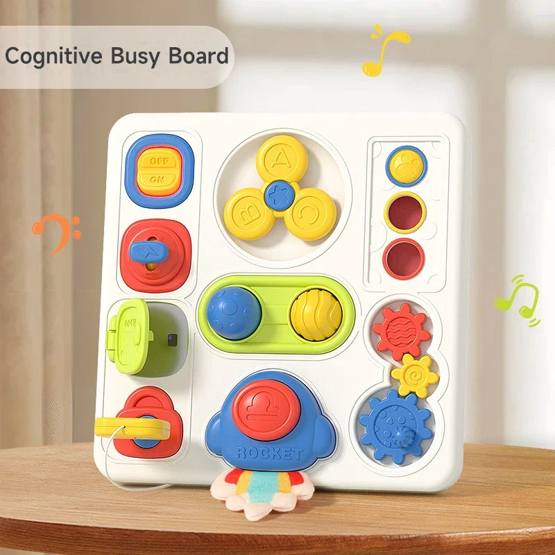 Montessori Sensory Board Light Switches Toys Take Exercise Baby Hand-brain Development Toys Portable Baby Go Out Take A Bus Toys